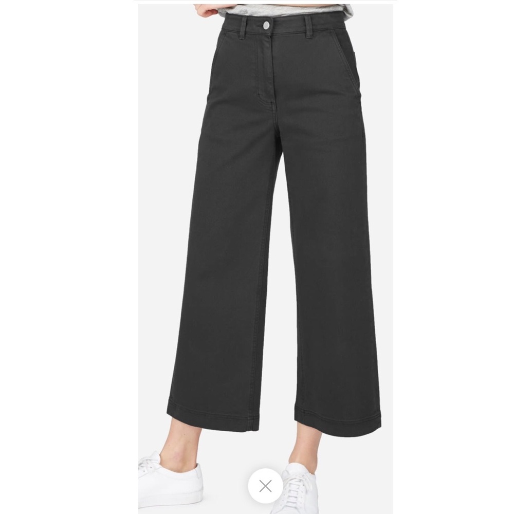 Everlane Wide Leg Cropped Pant - black size 4